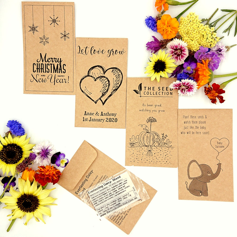 custom printed seed packets
